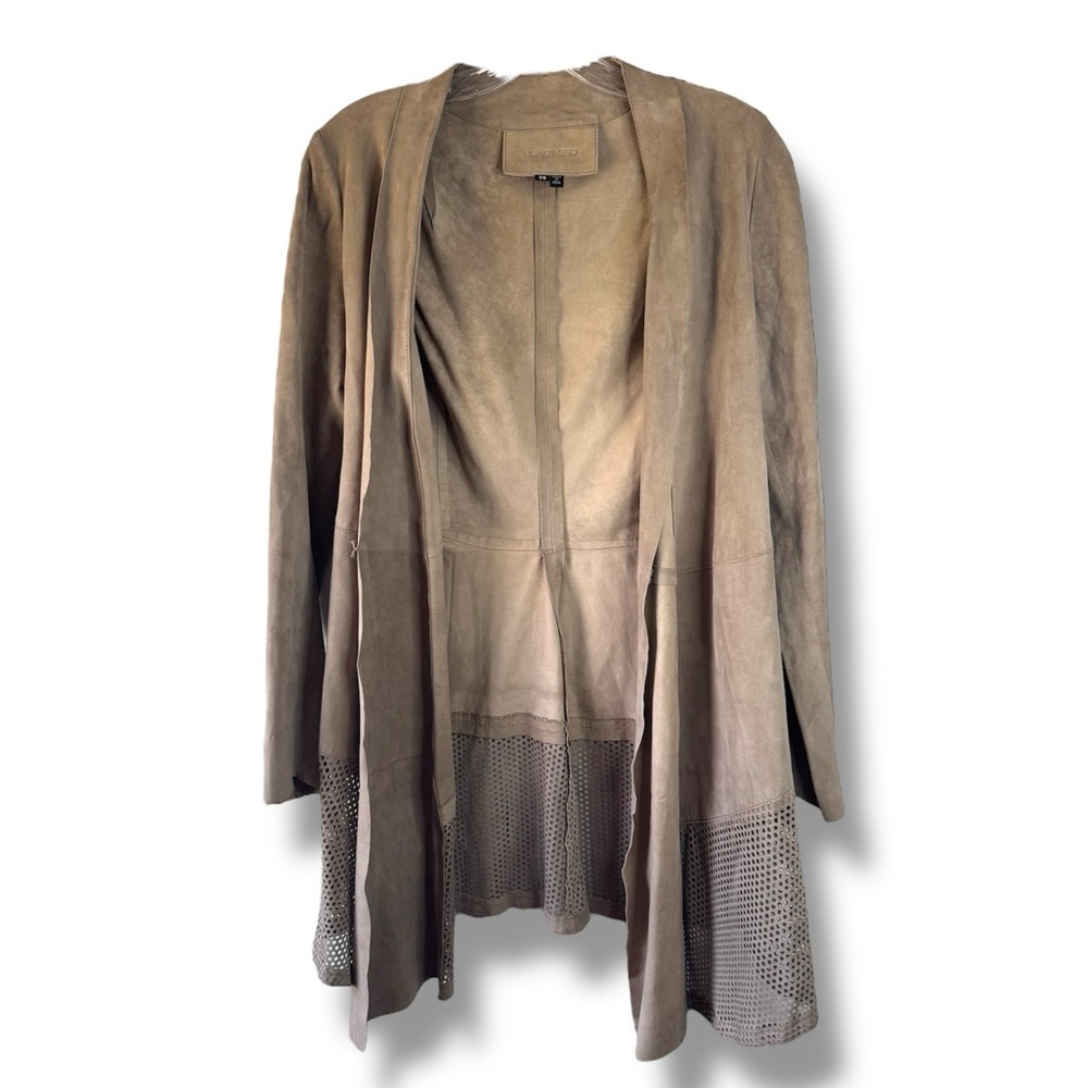 Cigno Nero suede leather open jacket